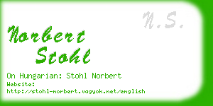 norbert stohl business card